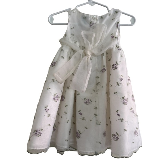 Perfectly Dressed Baby Girl Dress 18M Floral Embroidered Sleeveless - Picture 4 of 6
